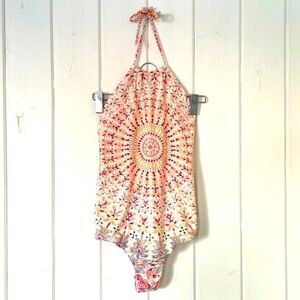 Billabong Pink and Orange Mandala One Piece Swimsuit